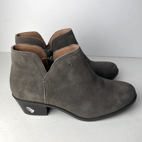 Vionic Liv Gray Suede Ankle Boots - Picture 3 of 9